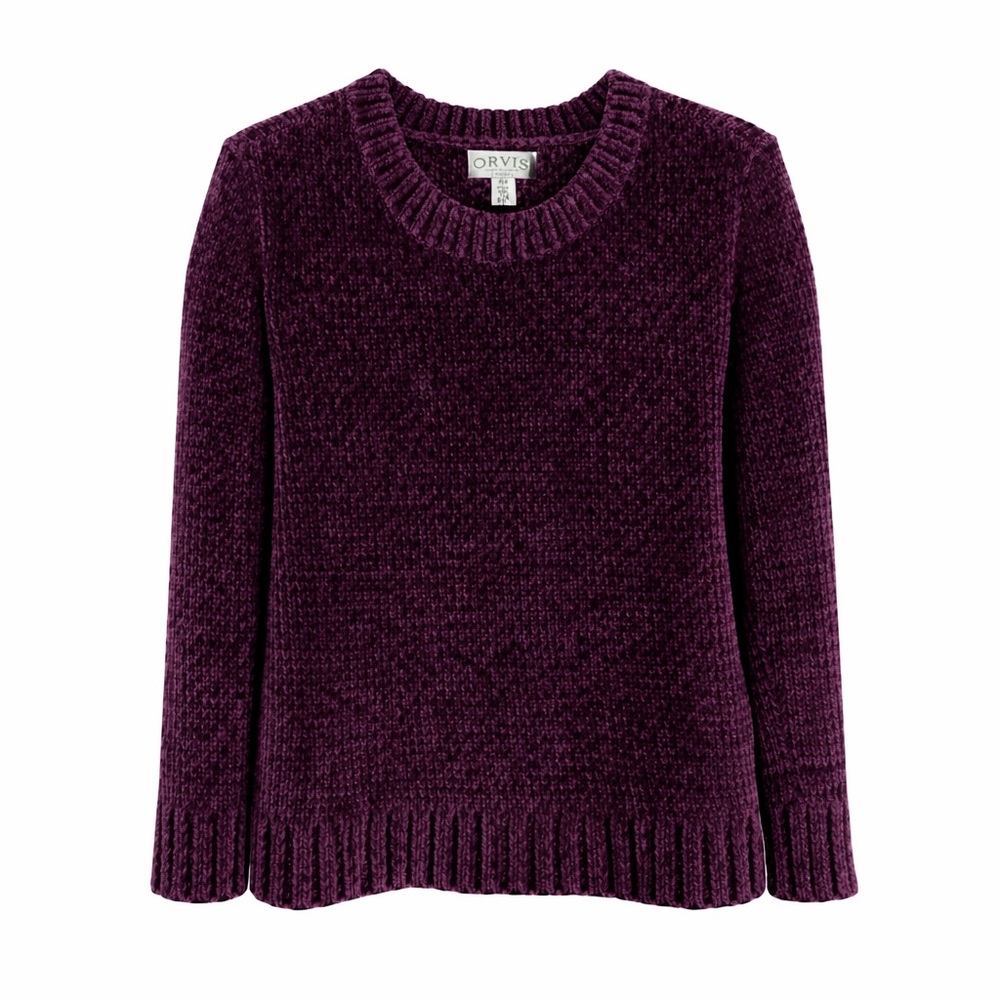 Orvis Women's Rich Purple Crew Neck Sweater Size Medium